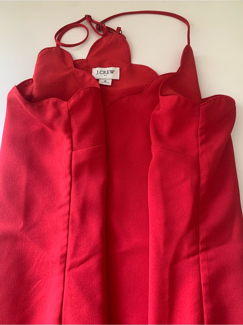J.Crew Scallop Edge Racerback Camisole Tank Top Blouse, Red, 8 - Picture 9 of 15